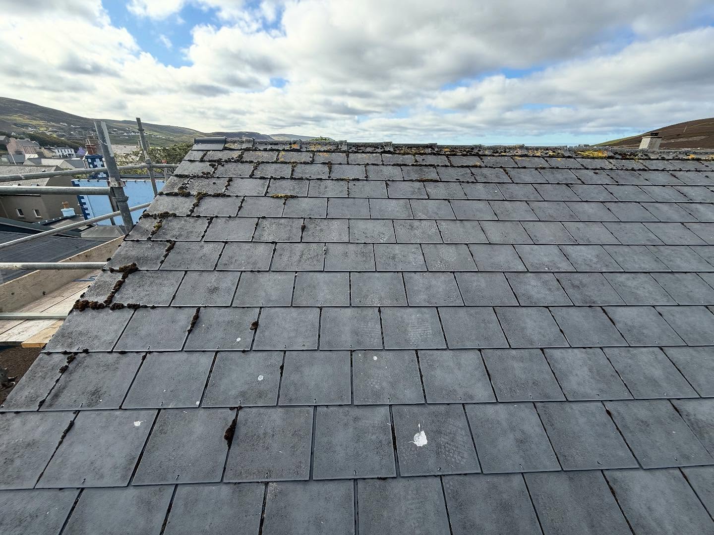 Roof cleaning in Shetland by Arthur & Simpson: before the work started