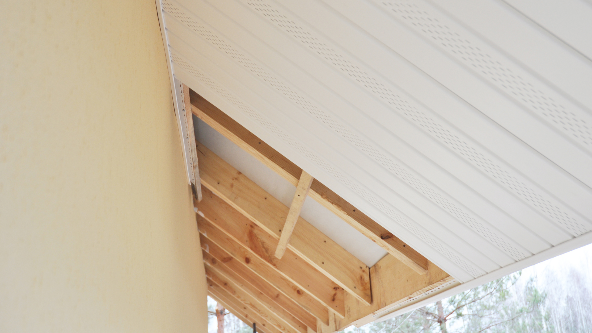 Joinery in Shetland: new soffit and fascia boards fitted to a roof edge