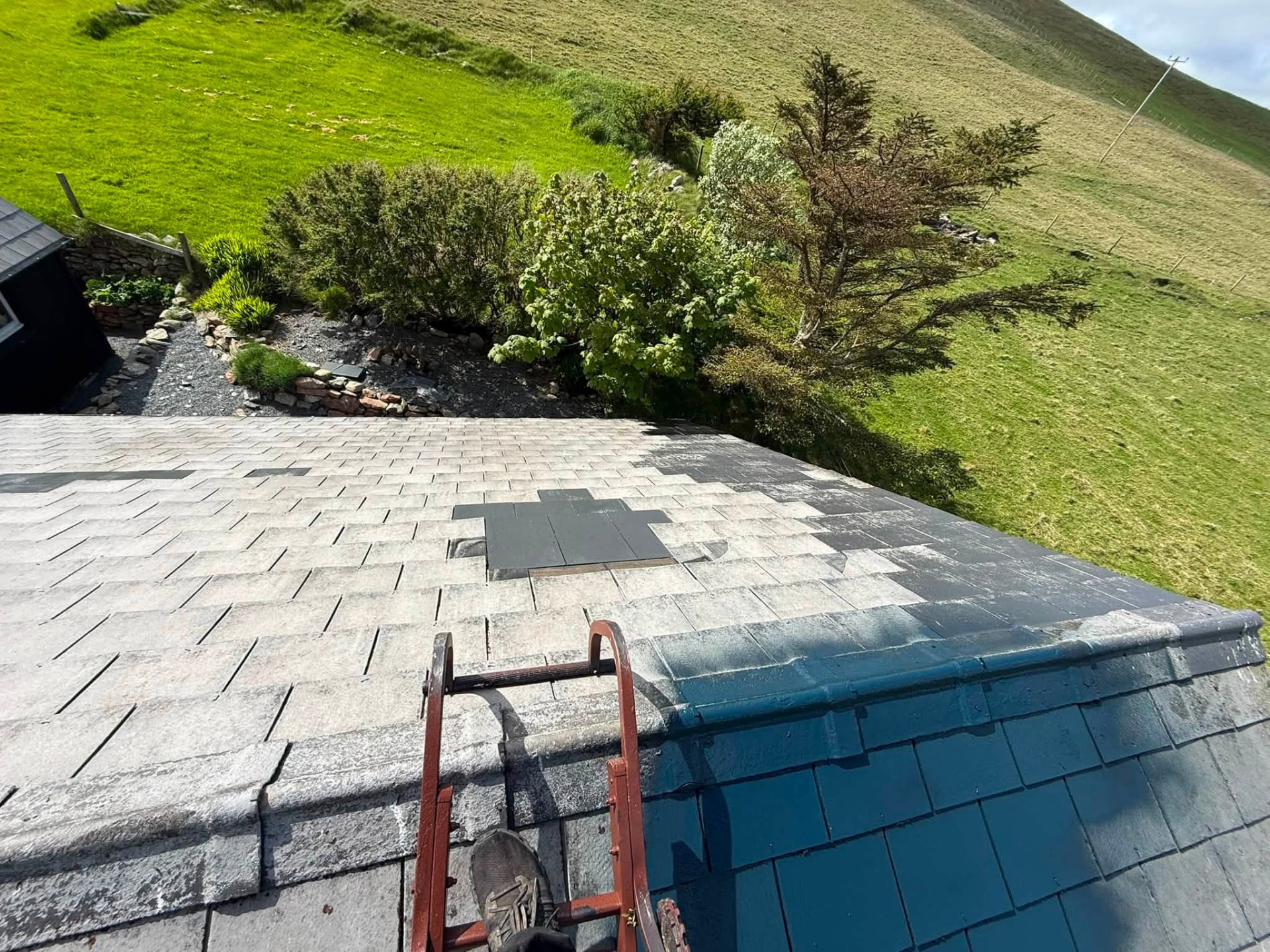 Slate roof repair in Shetland by Arthur & Simpson: work in progress