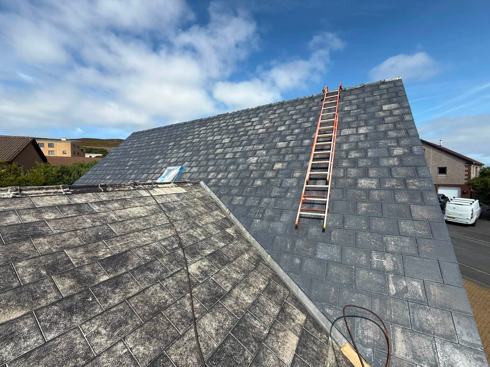 Roof coating in Shetland by Arthur & Simpson: before the work started