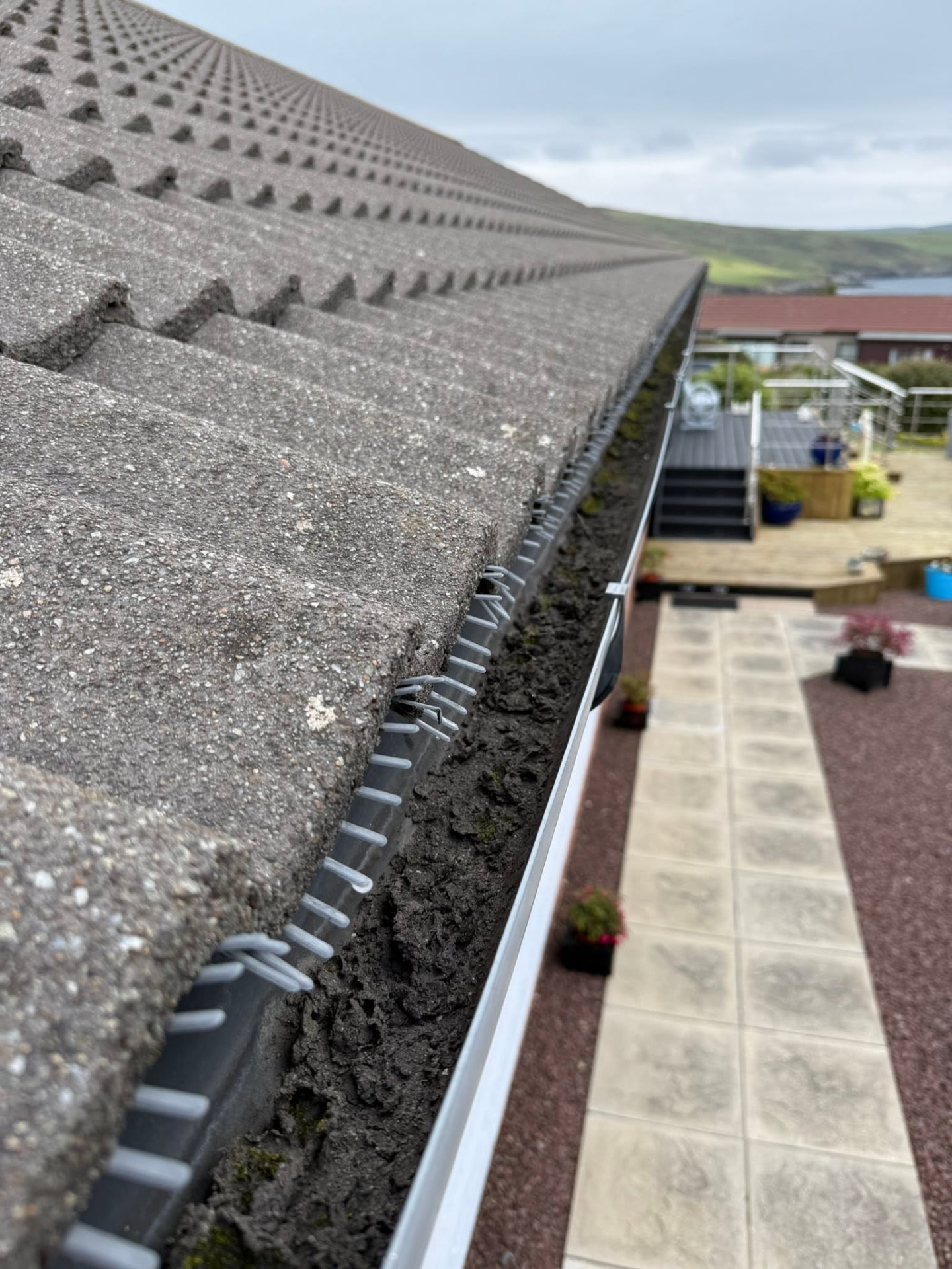 Gutter cleaning in Shetland by Arthur & Simpson: before the work started