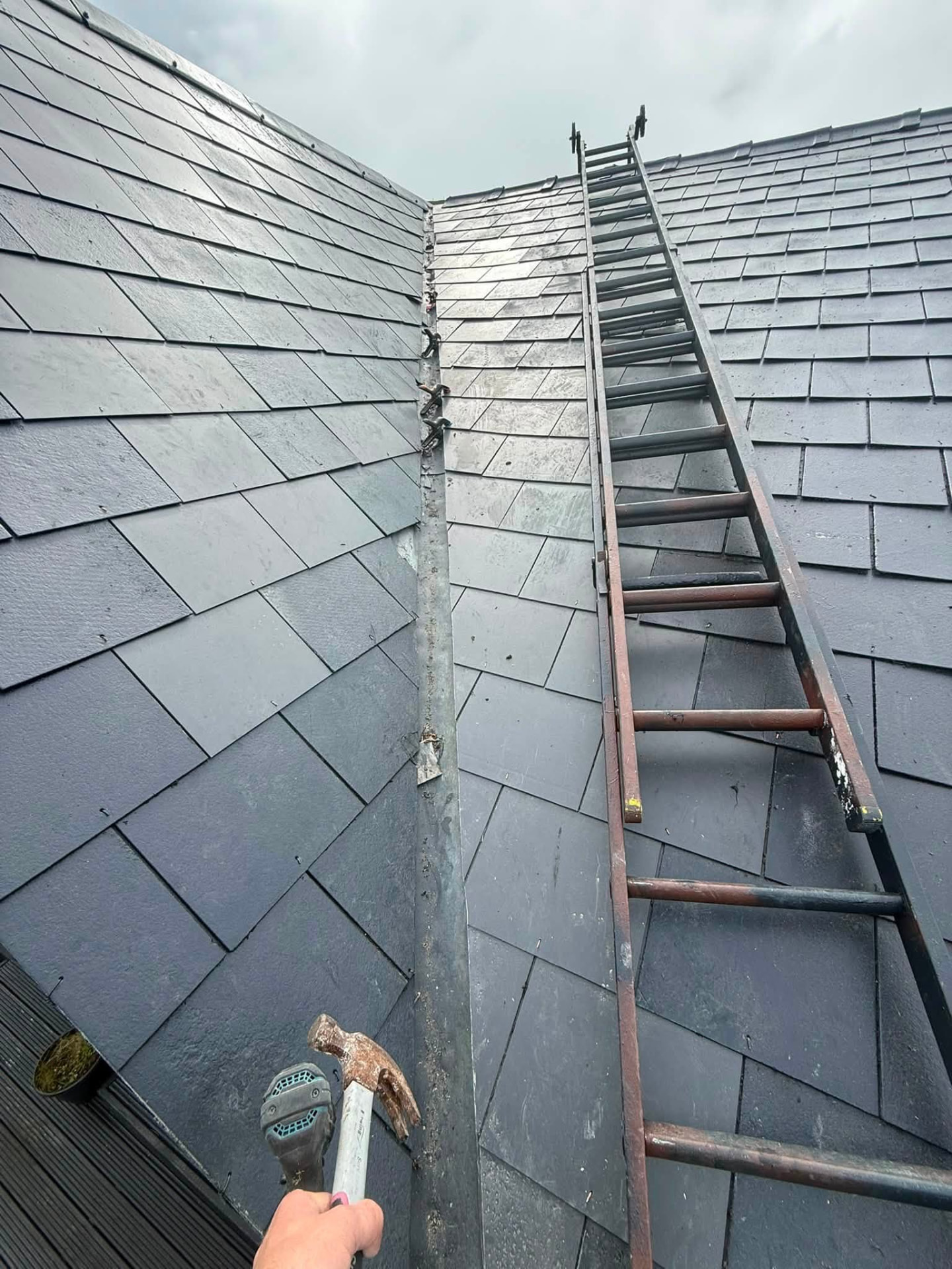 Slate roof repair in Shetland by Arthur & Simpson: work in progress