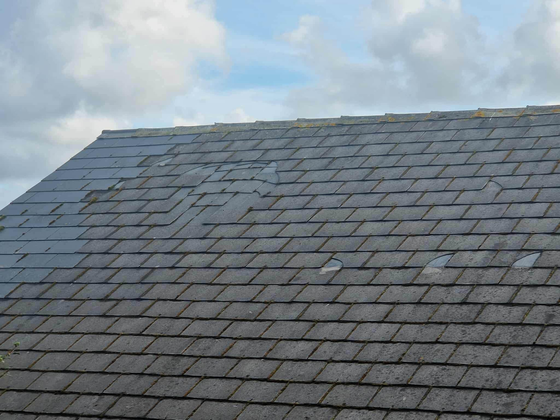 Slate roof repair in Shetland by Arthur & Simpson: before the work started