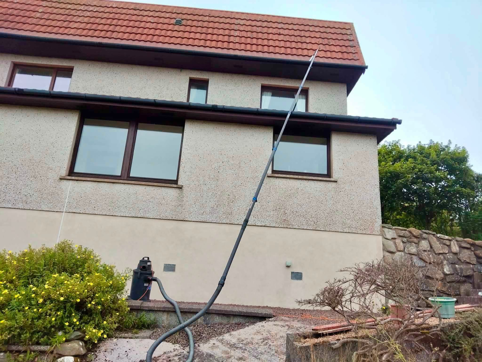 Gutter cleaning in Shetland by Arthur & Simpson: work in progress