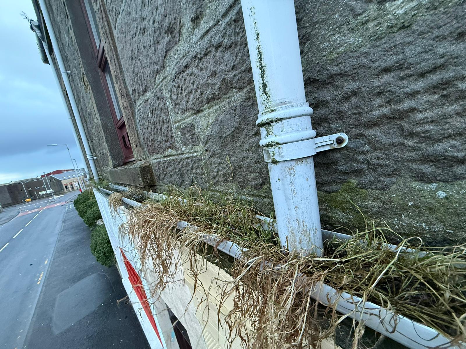 Gutter cleaning in Shetland by Arthur & Simpson: before the work started