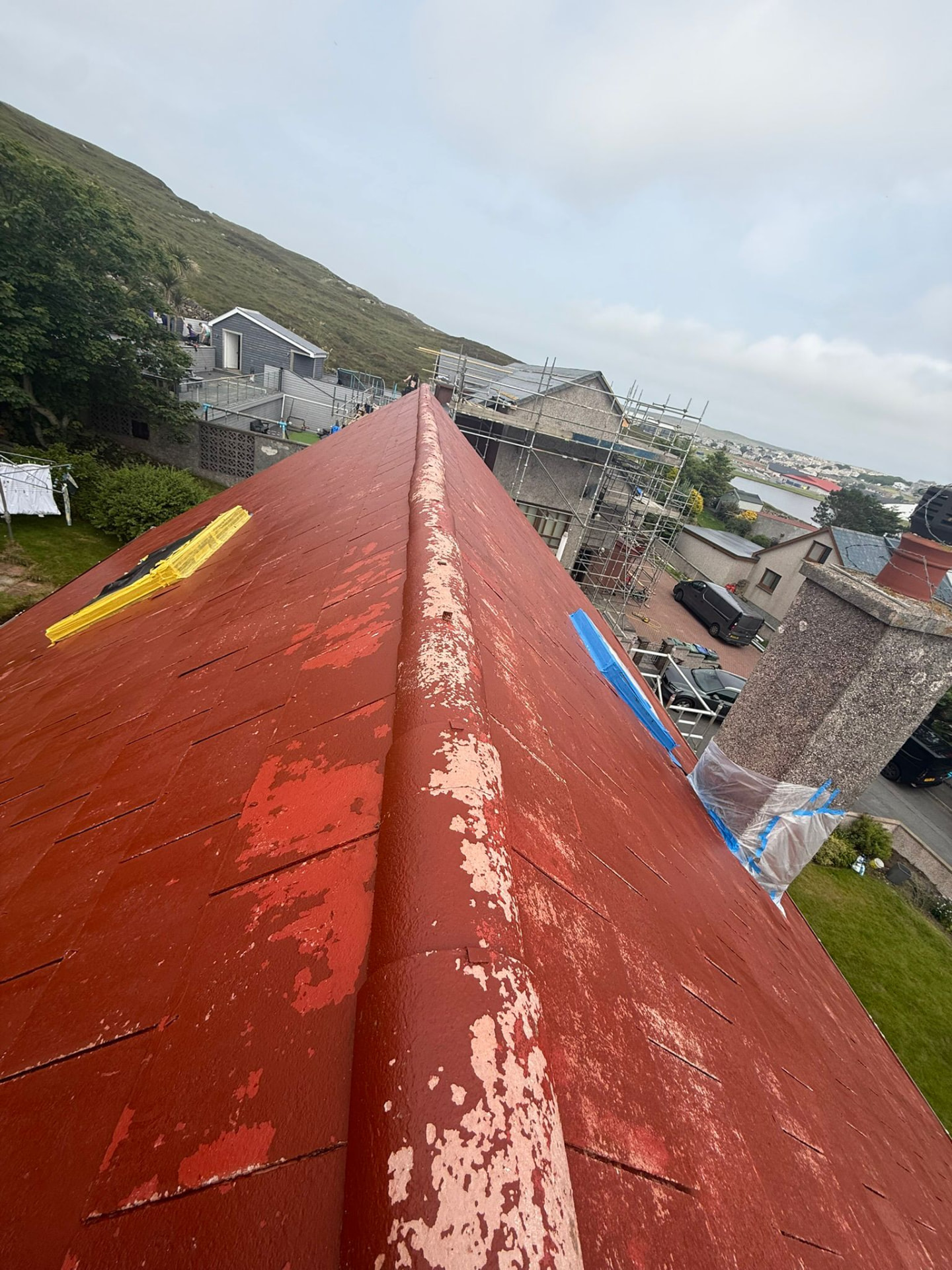 Roof coating in Shetland by Arthur & Simpson: work in progress