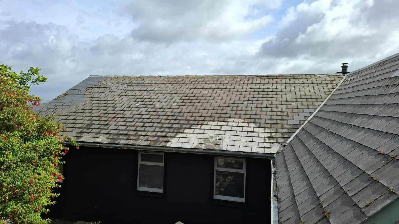 Roof cleaning in Shetland by Arthur & Simpson: before the work started