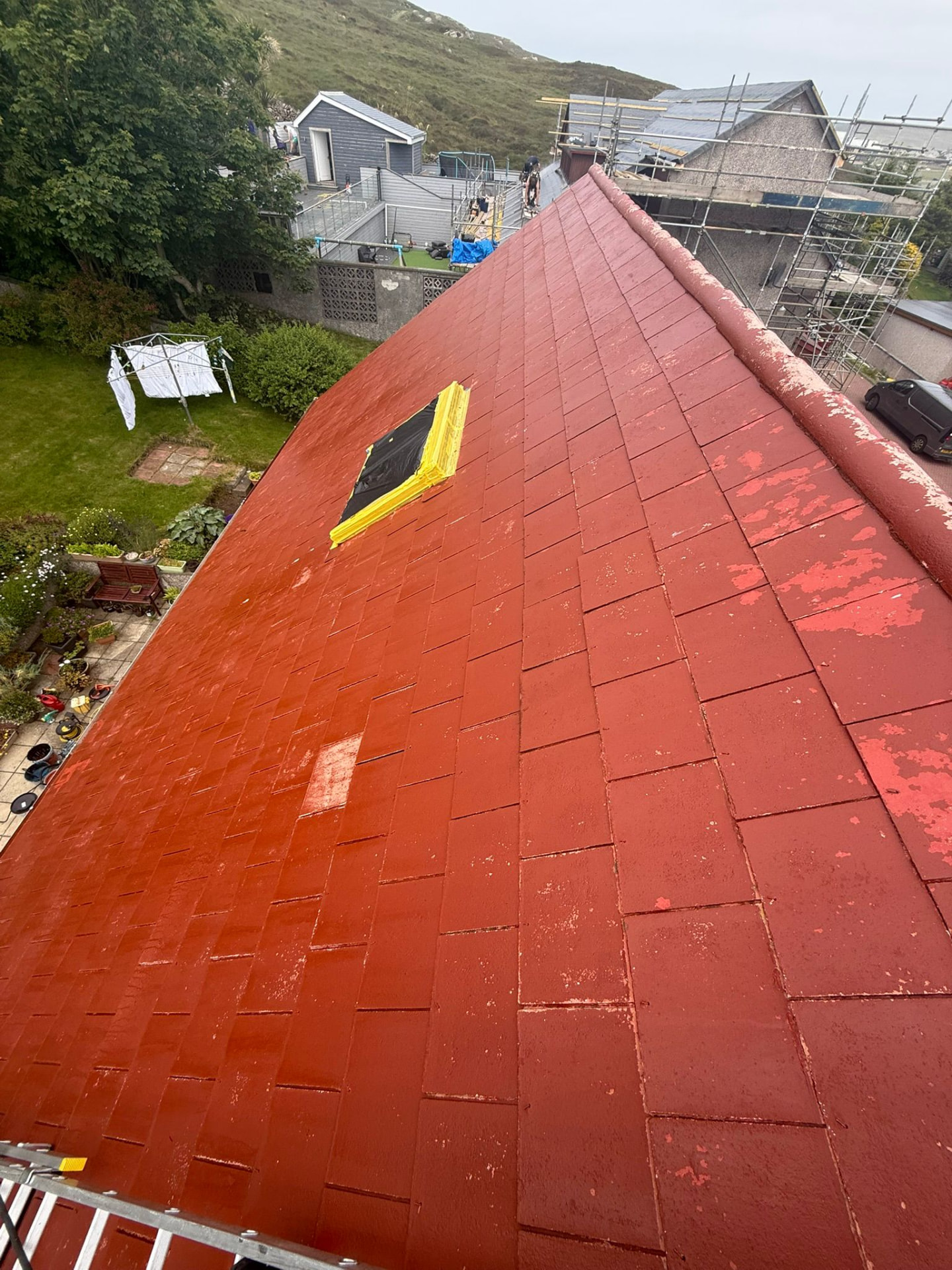 Roof coating in Shetland by Arthur & Simpson: work in progress