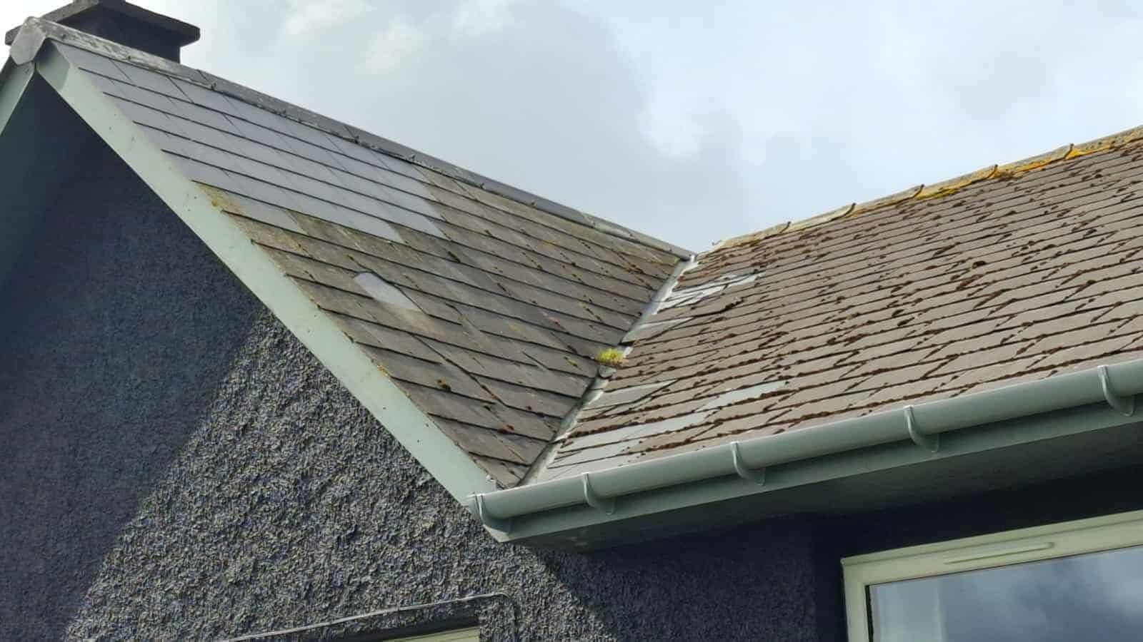 Roof cleaning in Shetland by Arthur & Simpson: before the work started