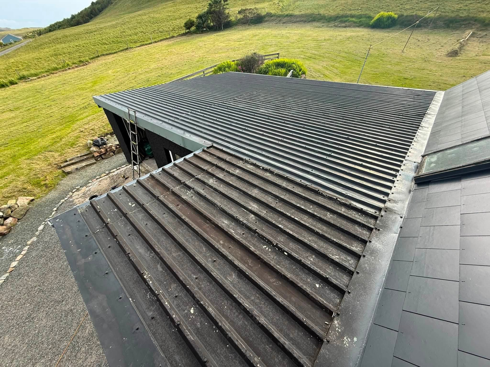 Roof coating in Shetland by Arthur & Simpson: work in progress