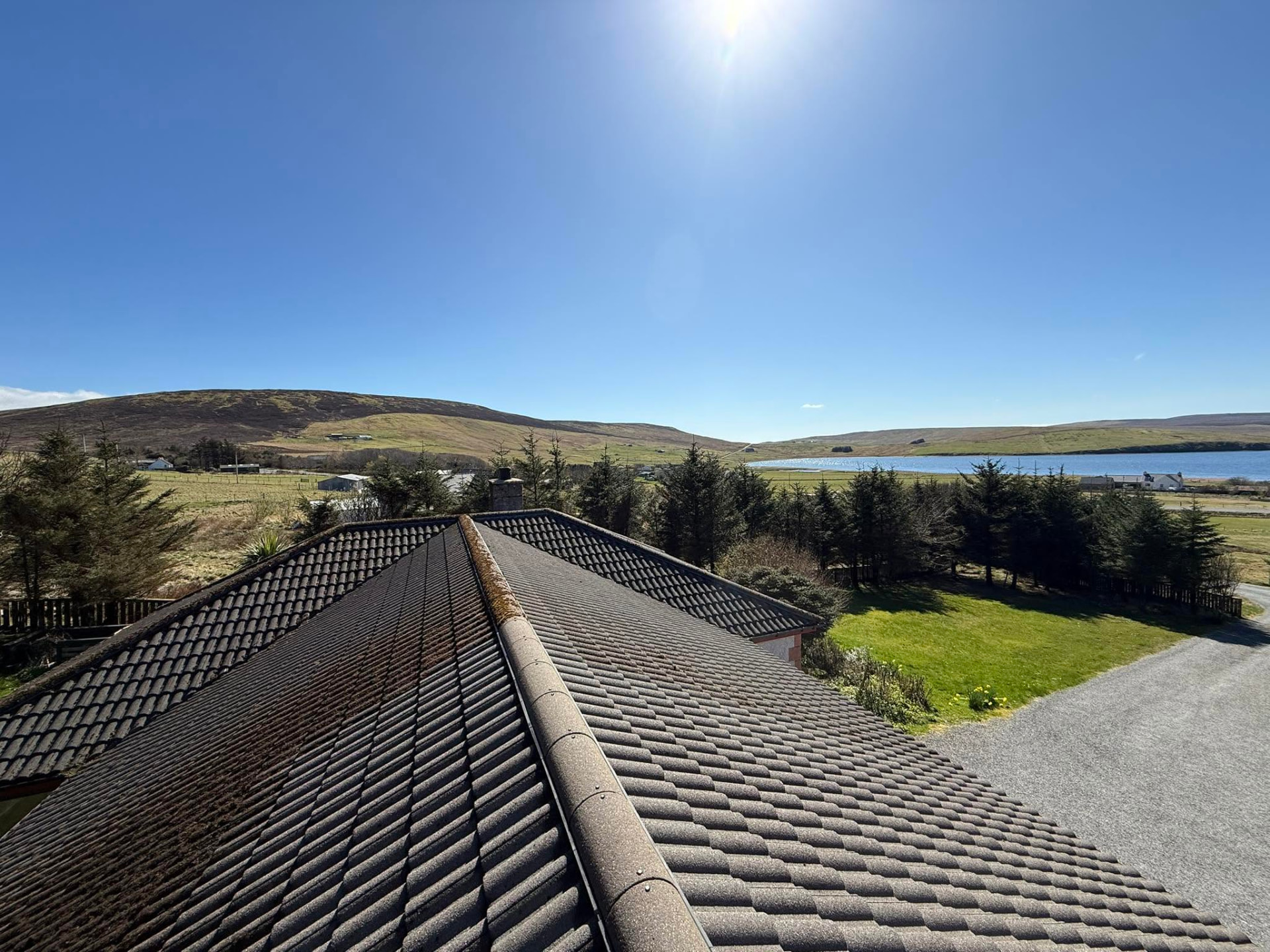 Roof cleaning in Shetland by Arthur & Simpson: work in progress