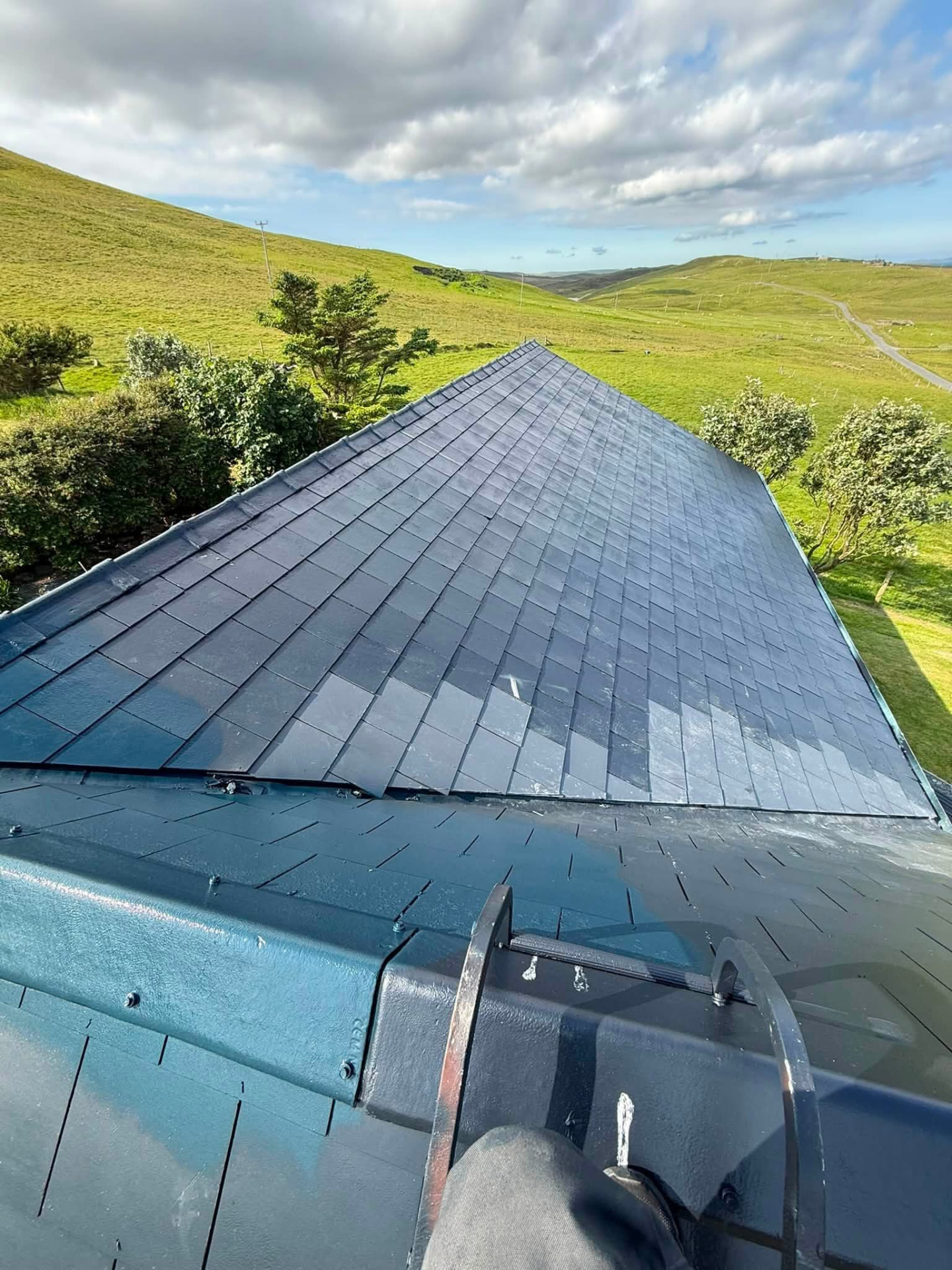 Roof coating in Shetland by Arthur & Simpson: work in progress