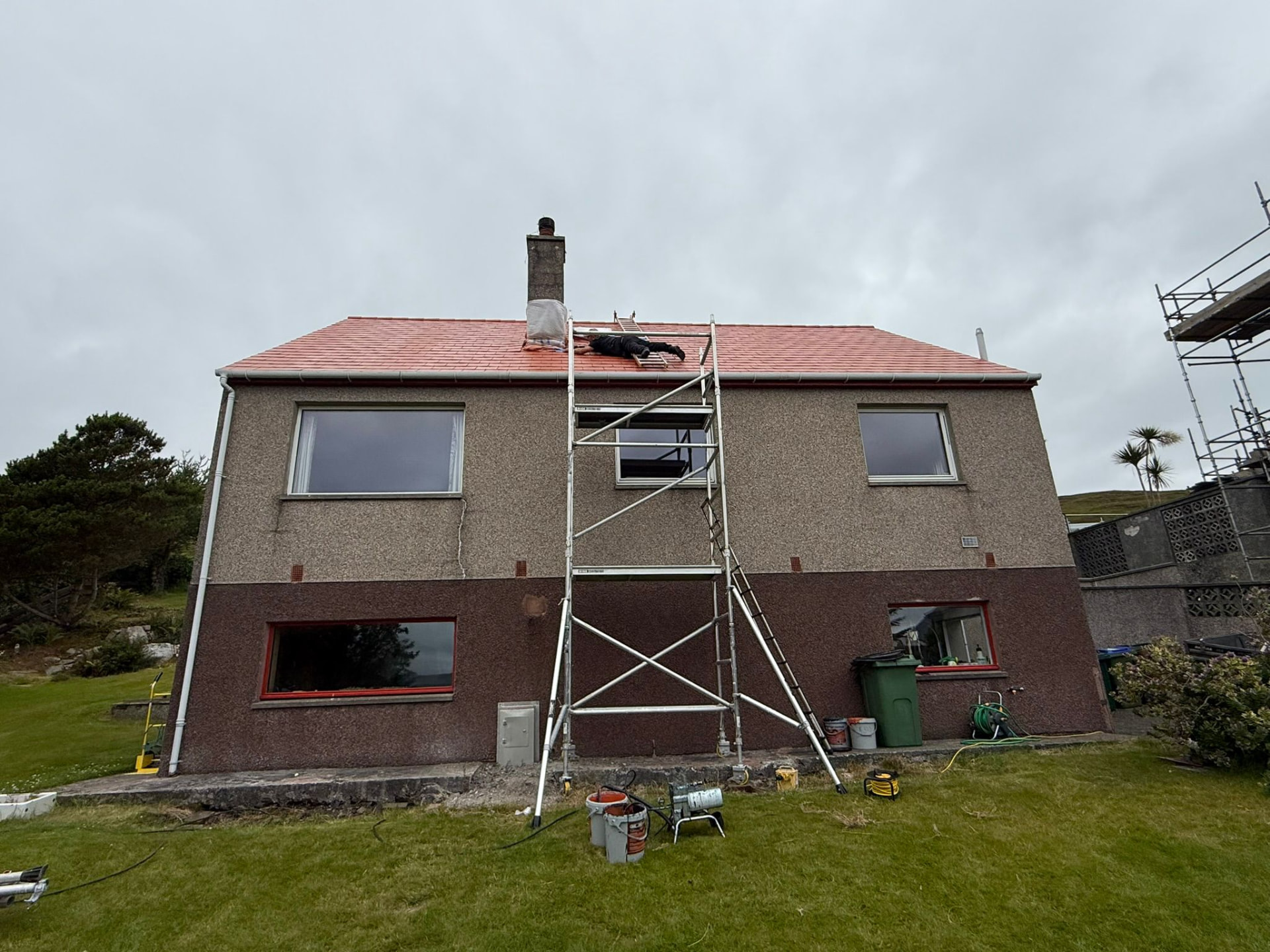 Roof coating in Shetland by Arthur & Simpson: work in progress