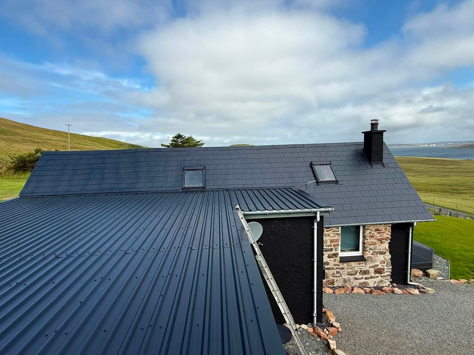 Roof coating in Shetland by Arthur & Simpson: after completion